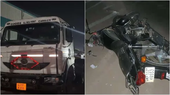 vadodara-savli-halol-road-container-bike-accident-two-dead-child-critical