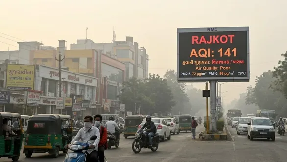 rajkot-air-pollution-aqi-152-peak-hours-traffic-impact-on-air-quality