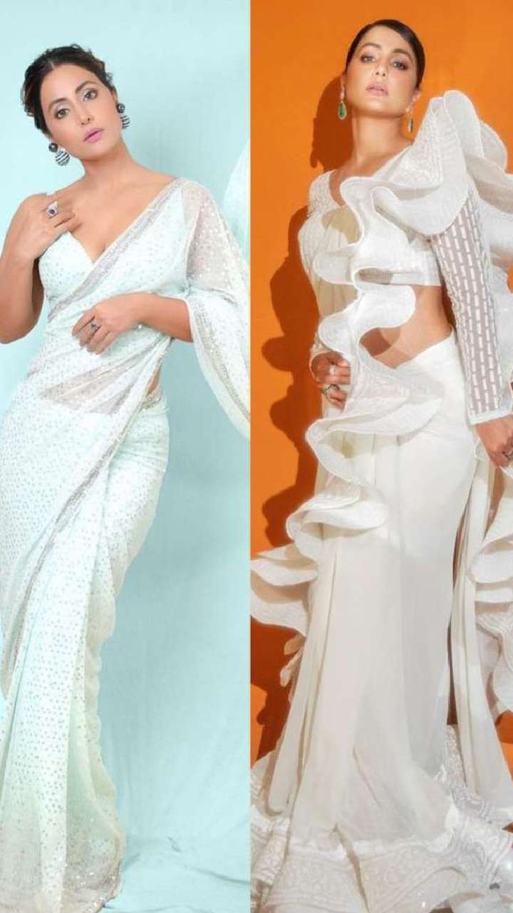 Hina Khan Hot Saree Blouse Designs | Heavy Bust Blouse Designs
